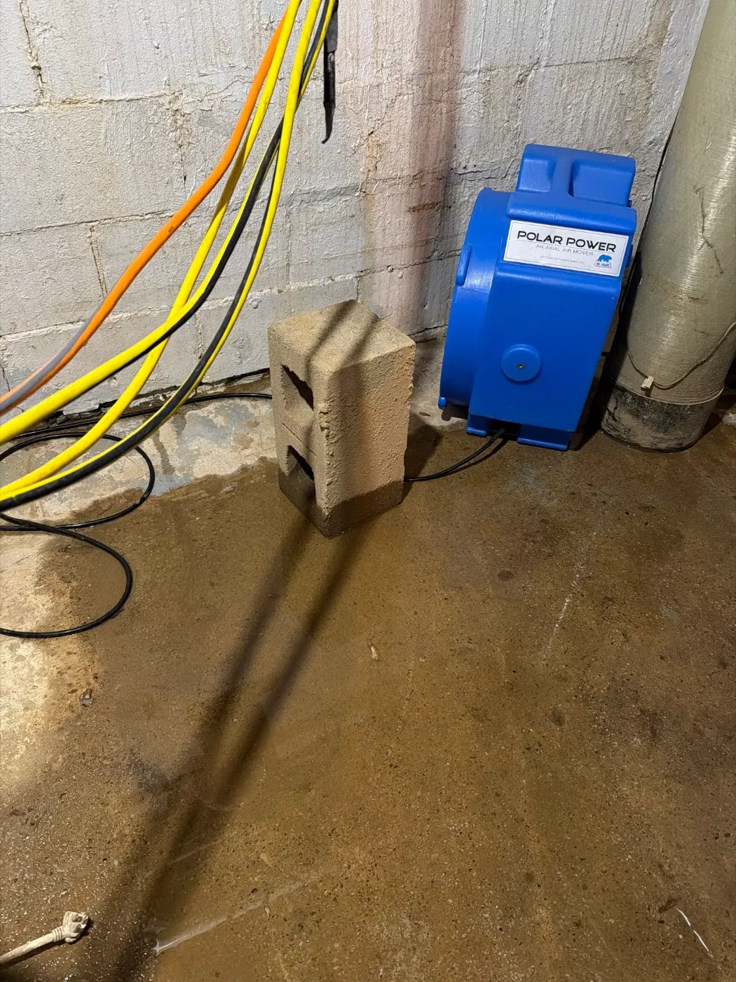 Basement water extraction in Geist Indiana home